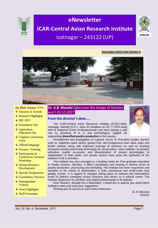 Newsletter - December 2017, Vol. 32 No. 4
